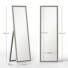 162.6 cm Two-Tone Full Length Mirror - White/Grey-Tone