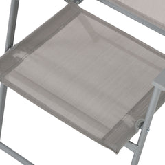 Eight-Piece Garden Dining Set, with Chairs, Table and Parasol - Grey