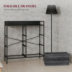 Rustic Chest of Six Fabric Drawers - Black