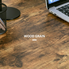 100cm Computer Desk with Storage, Industrial Home Office Desk with 2 Tier Shelves and Steel Frame, Computer Table for Study Room, Rustic Brown