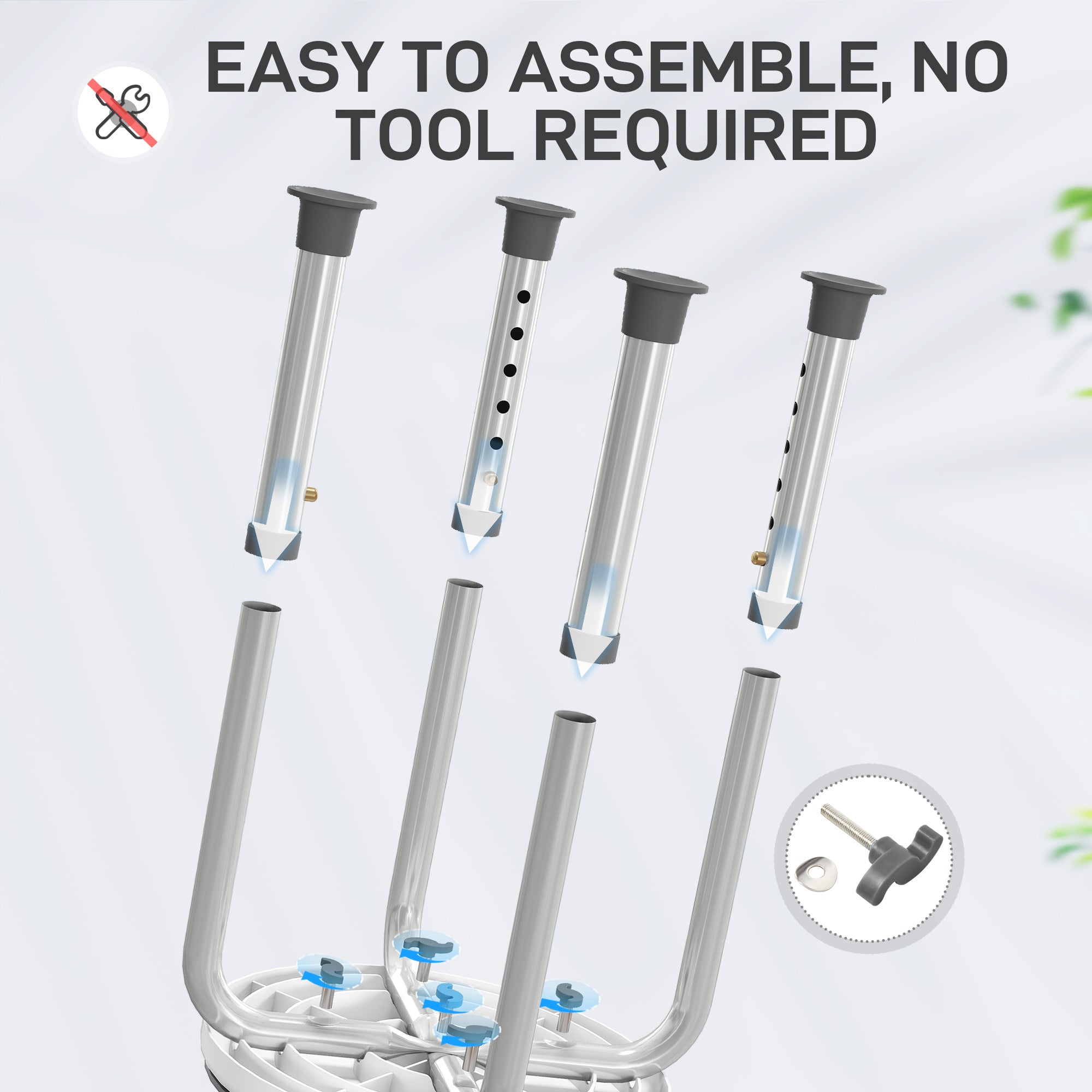 Fynco - 360° Swivel Shower Chair, Height Adjustable Aluminium Shower Stool with Non-Slip Feet for Disabled, Elderly, Grey