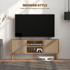 TV Cabinet Stand Unit for TVs up to 50'' with Foldable Drawers, Entertainment Centre for Living Room Brown