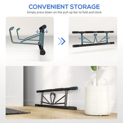 SPORTNOW Pull-Up Bar, No-Drilling Chin-Up Bar, Push-Up Stand with Resistance Bands, Padded Handles for Home Gym Exercise