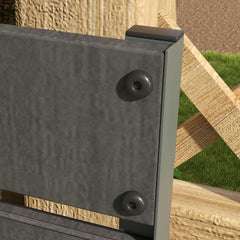 Fynco - Raised Bed for Garden, Planter with Trellis for Climbing Plants, Vines, Planter Box with Drainage Gap, Dark Grey