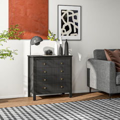 Elegant Chest of Five Drawers - Black