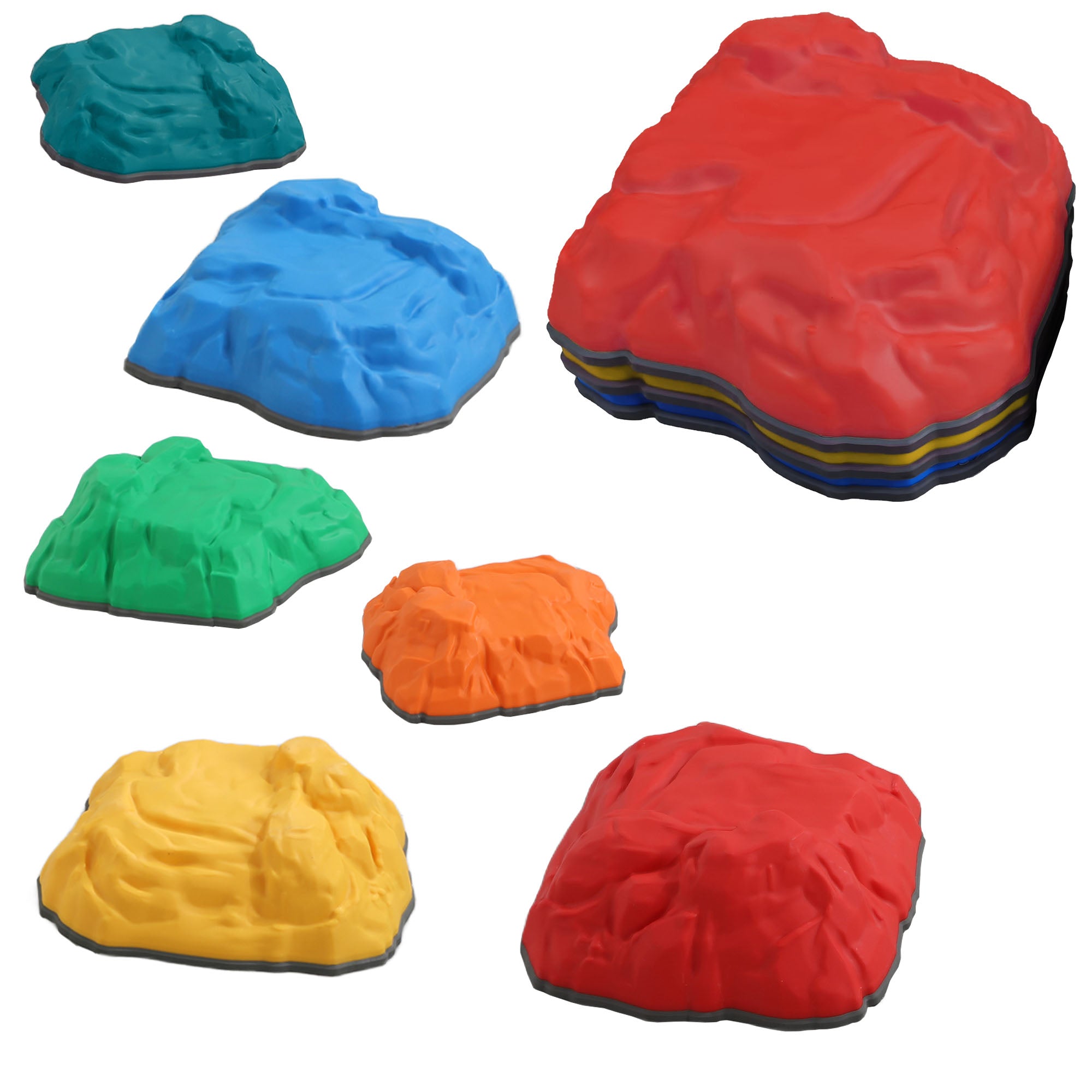 AIYAPLAY Balance Stepping Stones for Kids with Non-Slip Bottom, Indoor Outdoor Obstacle Course for Ages 3-8 Years, Multicoloured