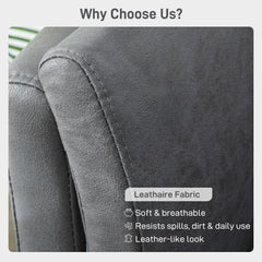 Fynco - Two-Seater Leathaire Sofa - Grey