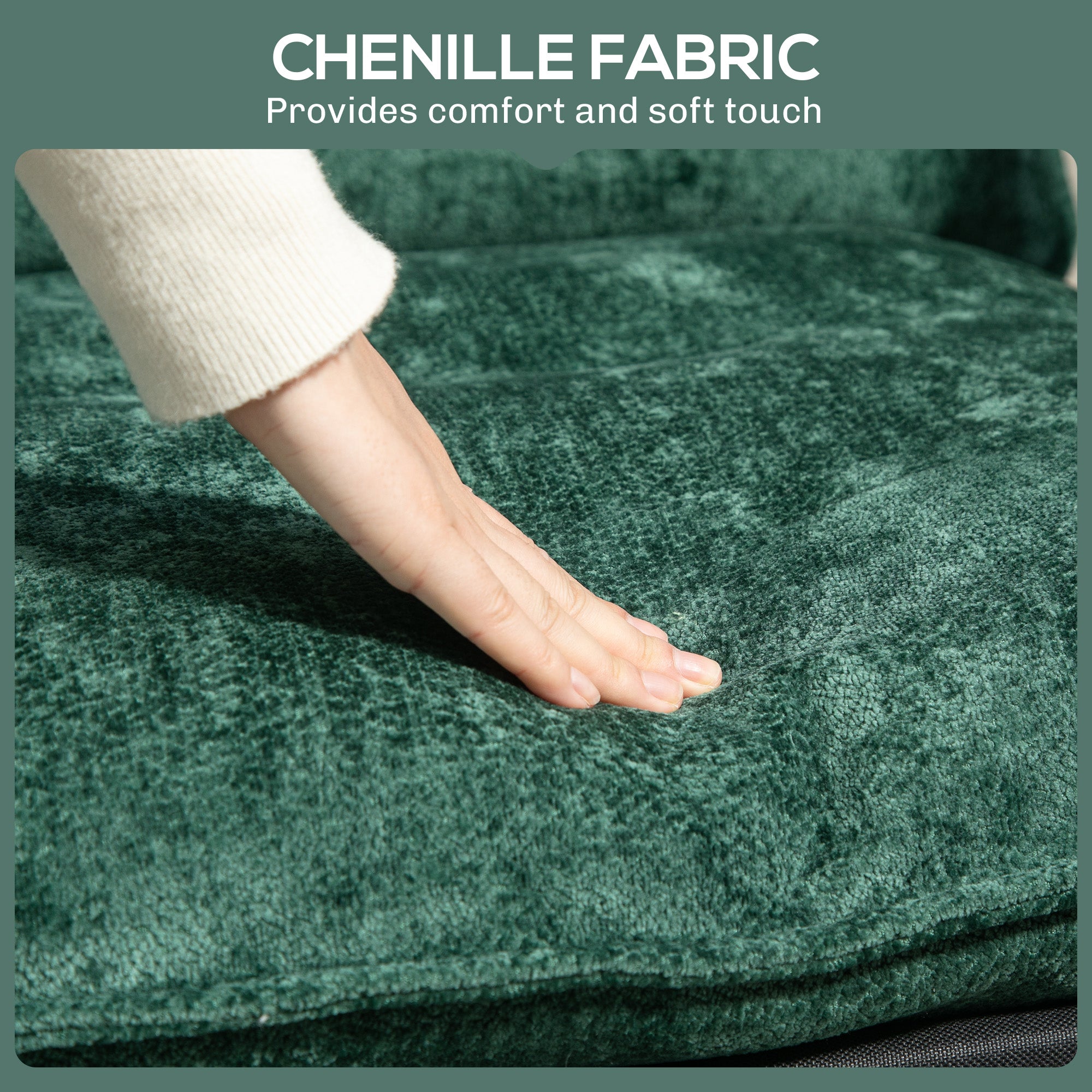 Minimal Padded Accent Chair, with Pockets - Green