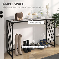 Console Table, Industrial Sofa Table with Metal Frame for Living Room, Hallway, 120 cm, Grey