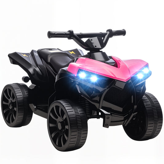 AIYAPLAY 6V Kids ATV, 4 Wheeler Electric Ride on Car with Music and LED Headlights, for Ages 3-8 Years Boys and Girls, Pink