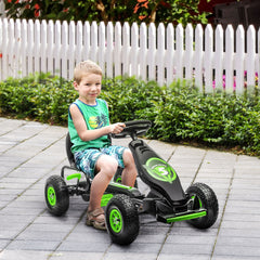 Kids Pedal Go Kart, with Adjustable Seat, Inflatable Tyres - Green