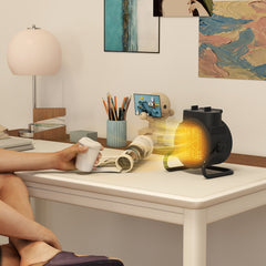 Fynco - 2000W Portable Ceramic Electric Heater with Fan - Black