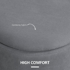 Set of Two Corduroy Storage Ottomans - Grey