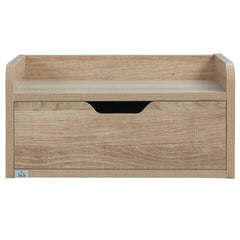 Floating Nightstand Set of 2 Wall Mounted Bedside Table with Storage Drawer for Bedroom, Natural