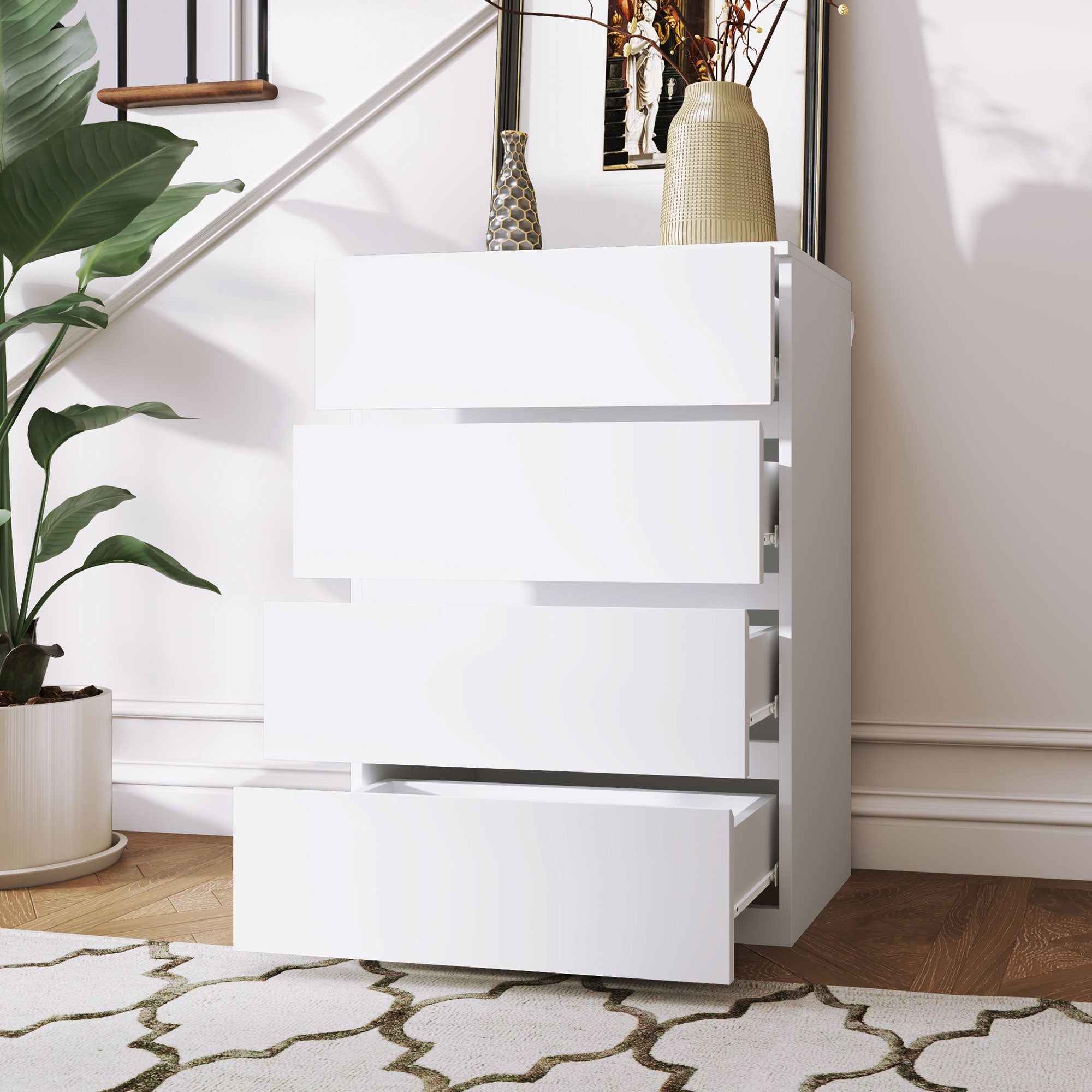 Chest of Drawers, 4-Drawer Storage Cabinets, Modern Dresser, Storage Drawer Unit for Bedroom