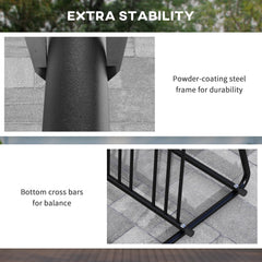 Bike Stand, Double-sided Bike Rack Floor Stand for 6 Bicycles, Kids/Mountain/Road Bikes Garage Indoor Outdoor Use