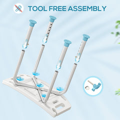 Fynco - Shower Chair, Adjustable Height Shower Stool with Aluminium Frame and Non-Slip Feet, Bathtub Stool Seat for Elderly Disabled Handicap, Turquoise