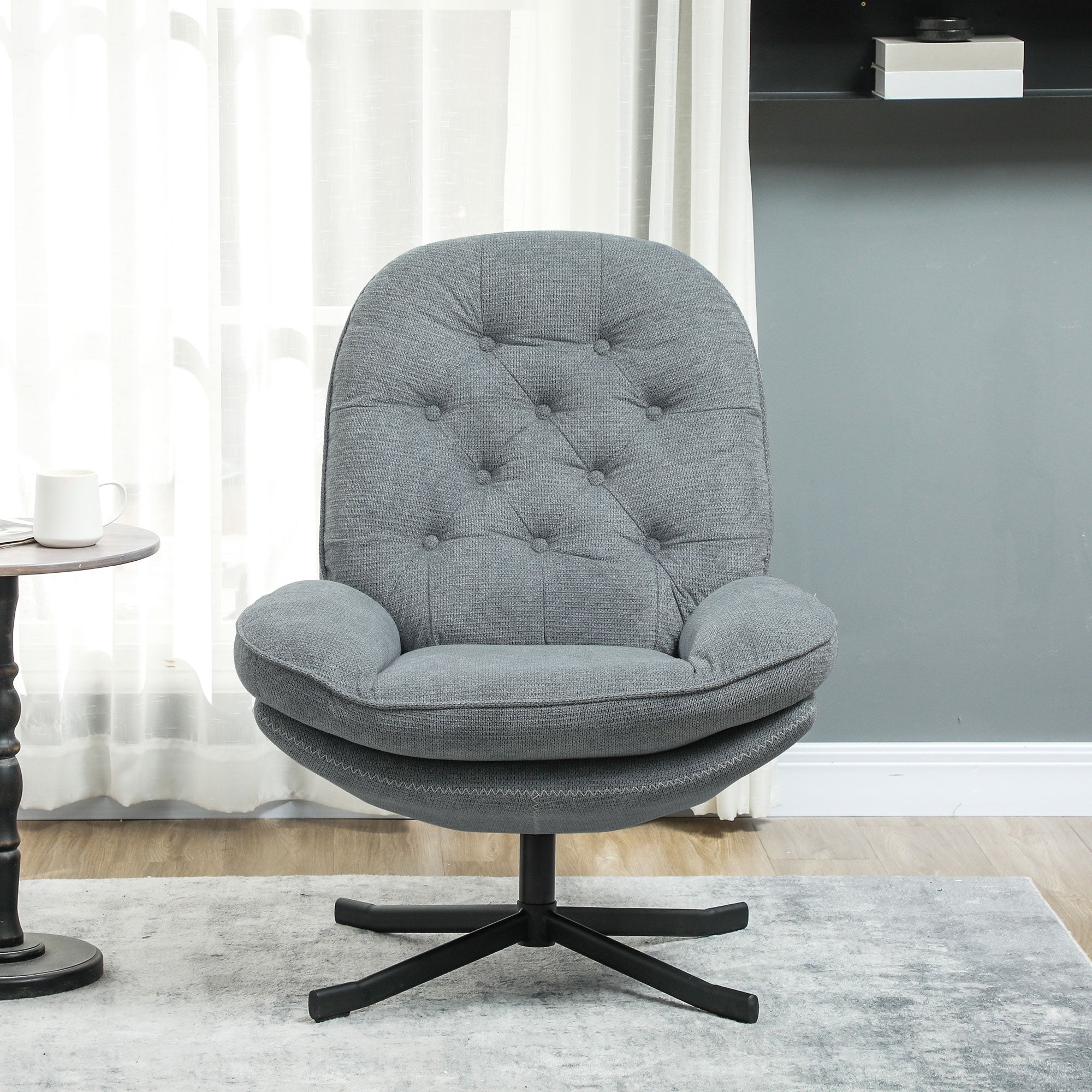 Relaxed Swivel Armchair - Grey