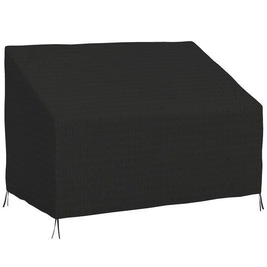 Fynco - 600D Oxford Cloth Furniture Cover, 2 Seater Sofa Protector for Garden Patio, Outdoor, Waterproof, Black, 140L x 84W x 56/94H cm