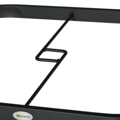 5 Pieces Garden Dining Set with Cushions, Outdoor Patio Table and 4 Stackable Chairs, Metal Top Table with Umbrella Hole, Black