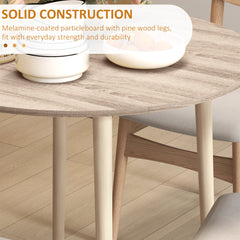 Folding Dining Table for 4, Round Drop Leaf Table, Modern Space Saving Small Kitchen Table with Wood Legs for Dining Room, Natural