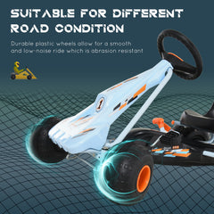Kids Children Pedal Go Kart Manual Ride On Car w/ Brake Gears Steering Wheel Adjustable Seat Outdoor Fun Vehicle 97 x 66 x 59 cm
