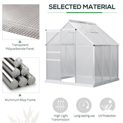 Fynco - 190 x 190cm Walk-In Polycarbonate Greenhouse
