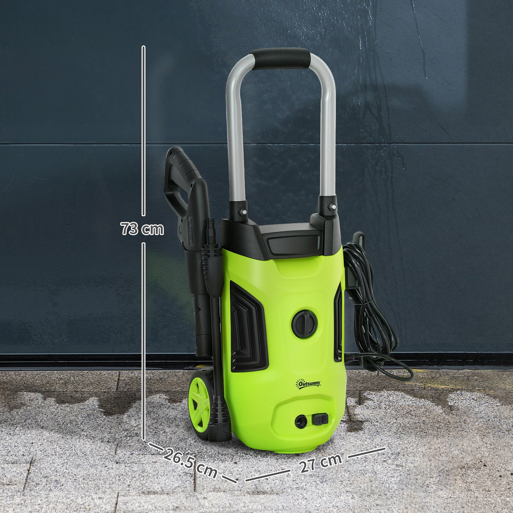 1800W 150-Bar Pressure Washer, with Adjustable Nozzle - Green