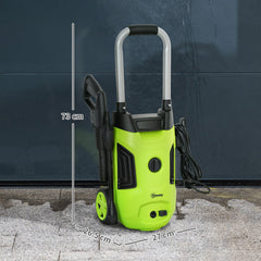 1800W 150-Bar Pressure Washer, with Adjustable Nozzle - Green