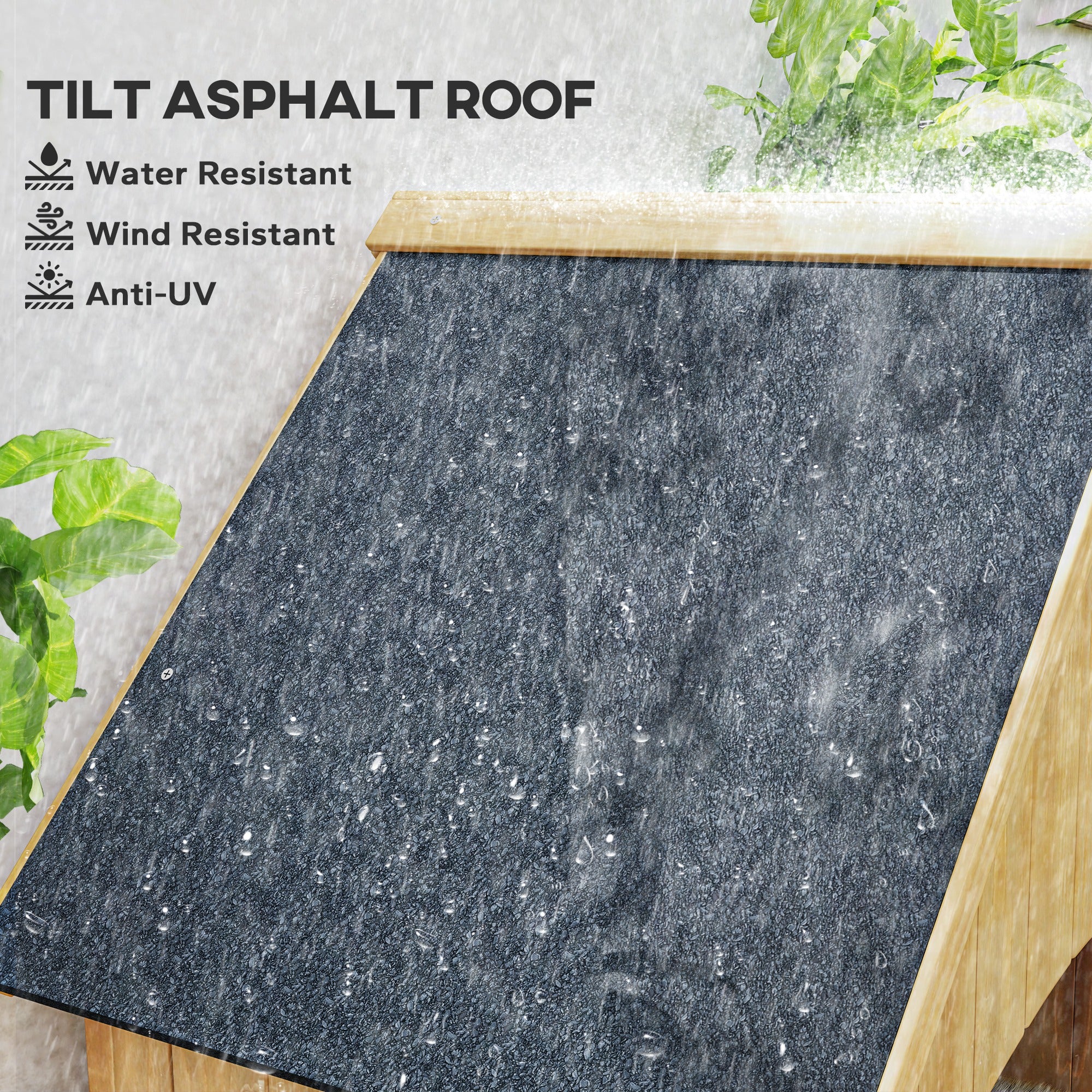 Fynco - Small Shed, Wooden Garden Storage Shed with 3 Shelves, Outdoor Tool Storage Cabinet with Tilt Roof and Lockable Door, 77.5 x 54.2 x 179.5 cm, Natural