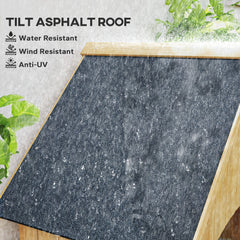 Fynco - Small Shed, Wooden Garden Storage Shed with 3 Shelves, Outdoor Tool Storage Cabinet with Tilt Roof and Lockable Door, 77.5 x 54.2 x 179.5 cm, Natural