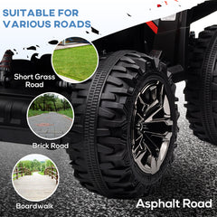 12V Quad Bike ATV with LED Lights, Music, Backrest, Forward, Backward, Red