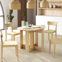 Space-saving Drop Leaf Table, Folding Dining Table for Small Space, Kitchen, Dining Room, Oak