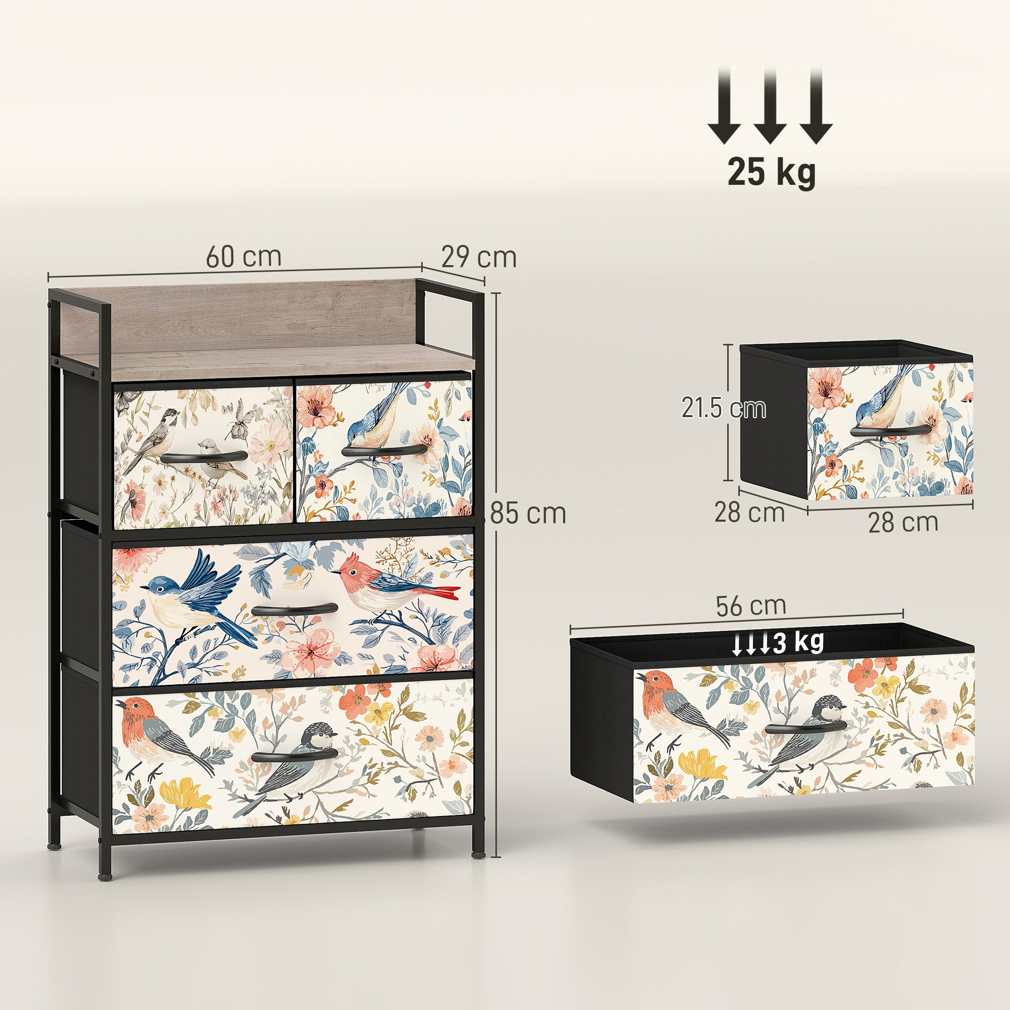 4-Drawer Chest of Drawers - White