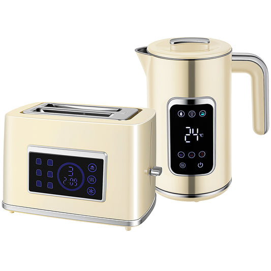Fynco - Touch Screen Kettle and Toaster Set - Cream