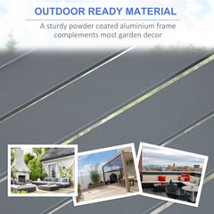 6-Piece Aluminium Garden Furniture Set with Fire Pit Table, Outdoor Dining Sofa Set with Cushions, Loveseats and Footstools, Sectional Corner Conservatory Furniture for Patio, Grey