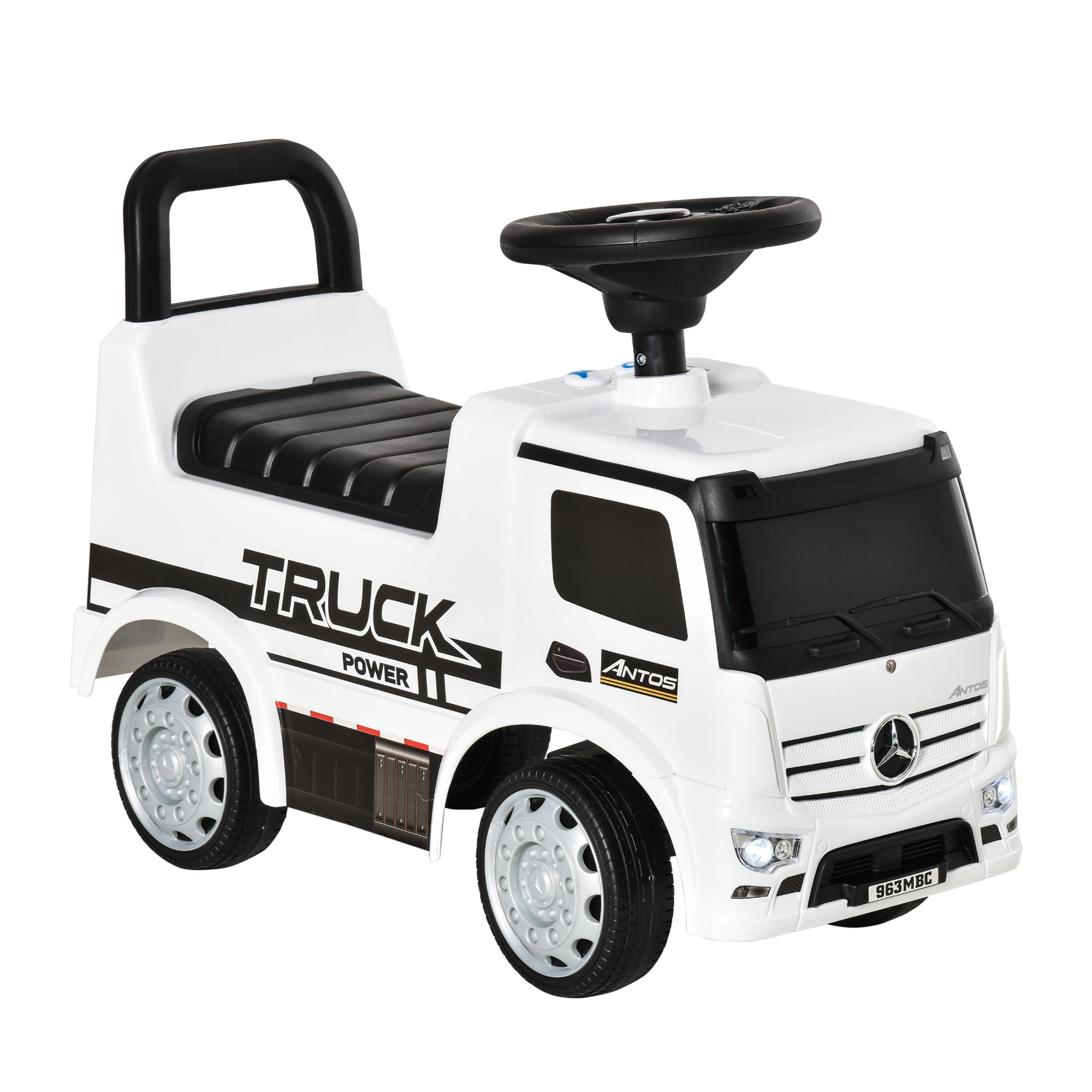 Compatible Kids Ride On Car Truck Mercedes Benz Licensed Toddler Foot To Floor Slider w/Under Seat Storage for 12 - 36 Months White