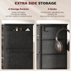 Chest of Five Fabric Drawers - Black