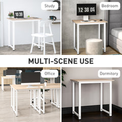 Computer Desk, Writing Table, 80 x 60 x 76cm Workstation for Home Office, Study with Metal Frame, Simple Assembly, White