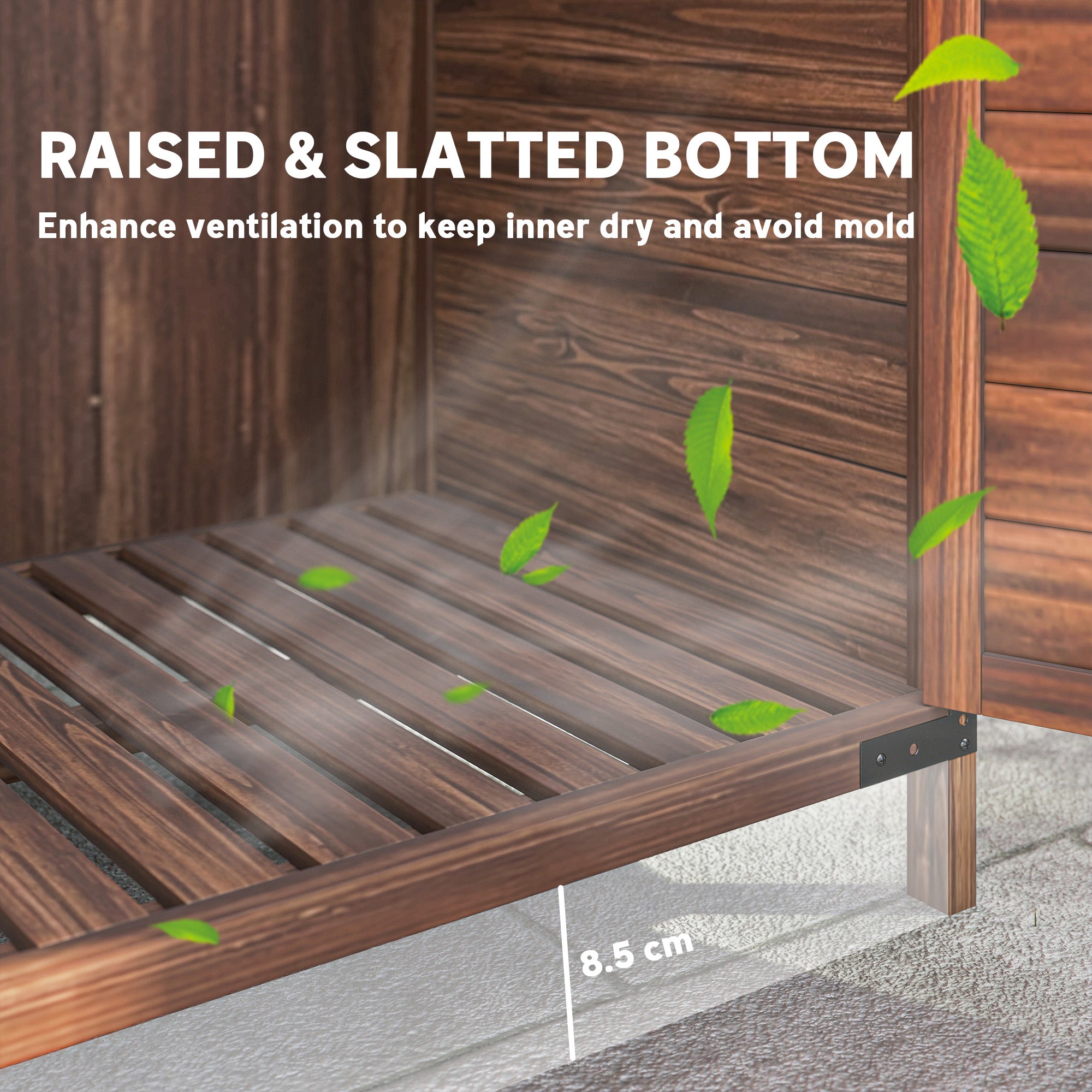 103.5 x 59 cm Wooden Garden Shed - Brown