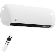 Fynco - 2000W Ceramic Electric Heater with Fan, Adjustable Thermostat, Wall Mounted - White