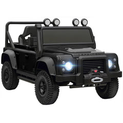 AIYAPLAY Kids Ride On Car with Remote Control, Music, Horn, 4 Spring Suspension Wheels, LED Lights for 3-5 Years Old, Black