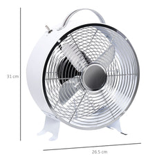 10" 2-Speed Electric Table Desk Fan w/ Safety Guard Anti-Slip Feet Portable Personal Cooling Fan Home Office Bedroom White