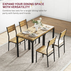 Three-Piece Minimal and Compact Dining Set, Rustic Brown