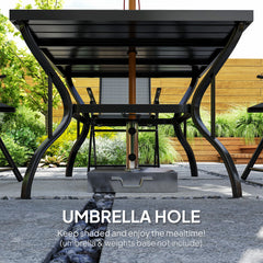 Five-Piece Steel Frame Patio Set - Grey/Black