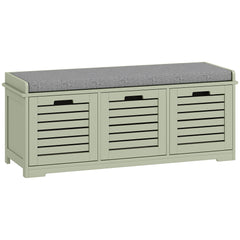 Fynco - 3-Drawer Shoe Storage Bench - Green