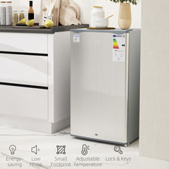 91L Freestanding Under-Counter Fridge with Lock - Grey