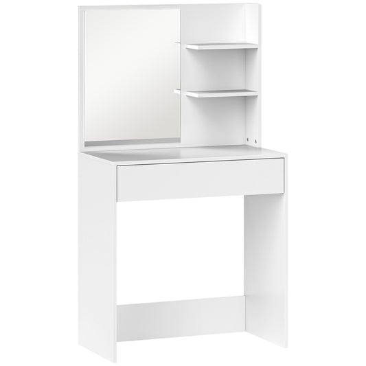 Fynco - Dressing Table with Mirror and Storage - White