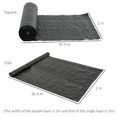 2m x 90m Weed Control Membrane, Heavy Duty Weed Control Barrier Fabric, 90gsm Ground Cover for Patios, Garden, Flower beds, Landscaping