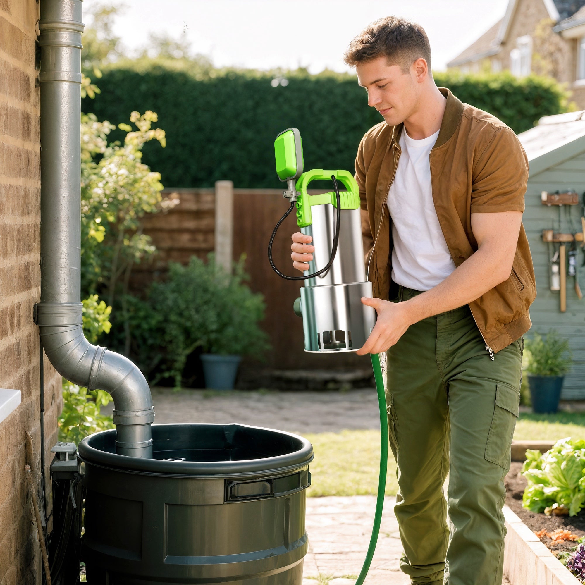 1100W Submersible Water Pump for Dirty/Clean Water, 18500L/H Electric Sump Pump with Float Switch, Drain Water from Garden Pond, Hot Tub, Ditches, Portable and Lightweight, Green